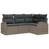 VidaXL Ensemble de Canapé de Jardin 4 Pièces avec Coussins Gris Rattan Poly 3346019