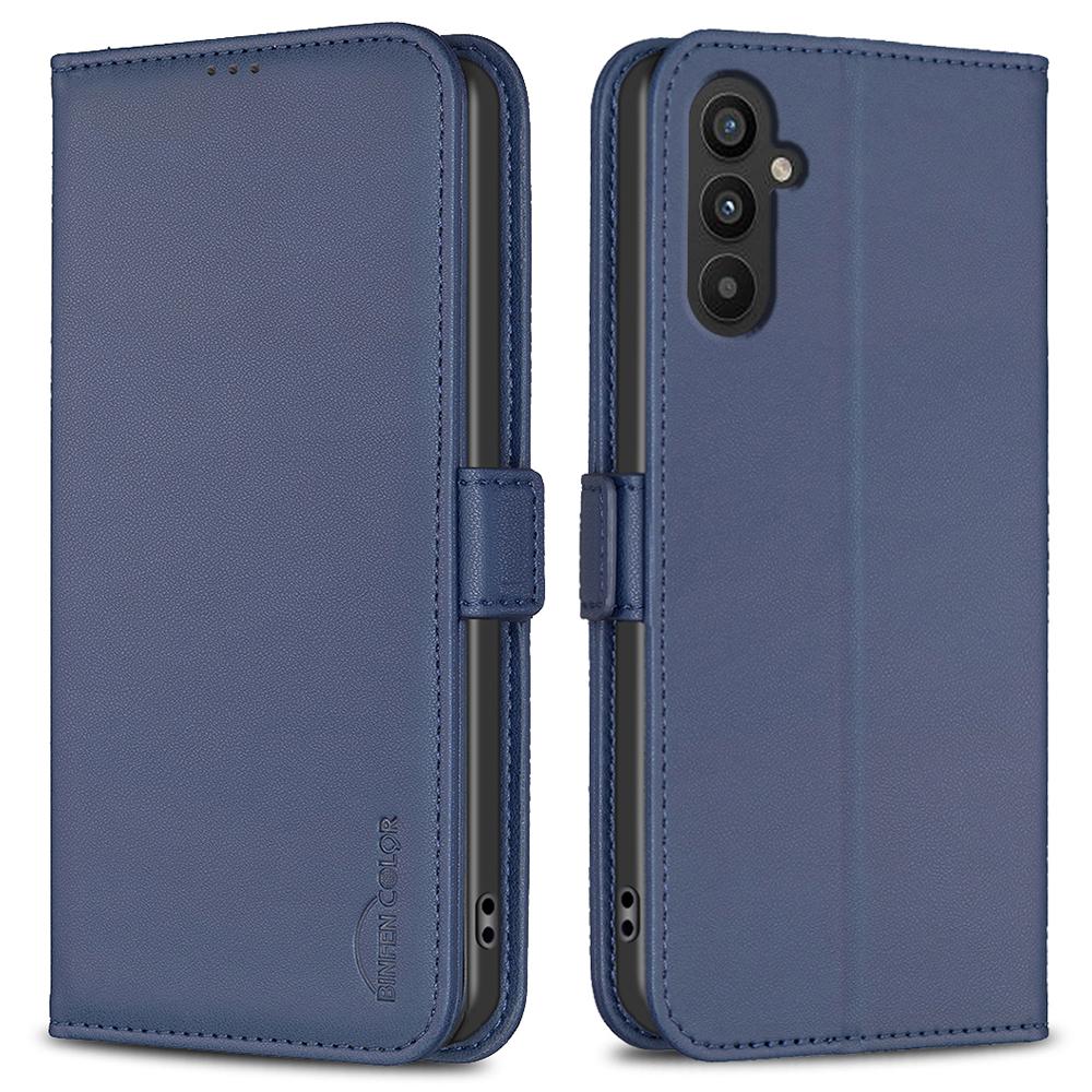 

BINFEN COLOR BF31 For Samsung Galaxy A25 5G (Global) (161.0 x 76.5 x 8.3mm) Case with Wallet Stand PU Leather Flip Phone Cover Blue