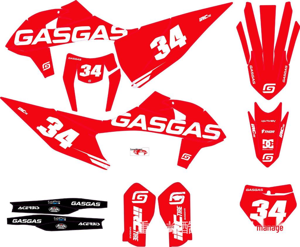 Compatible Decals for 19-22 KTM SX250F EXC, Kaixi Hengjian, Bosuer X6, Mingfu Off-Road Motorcycles