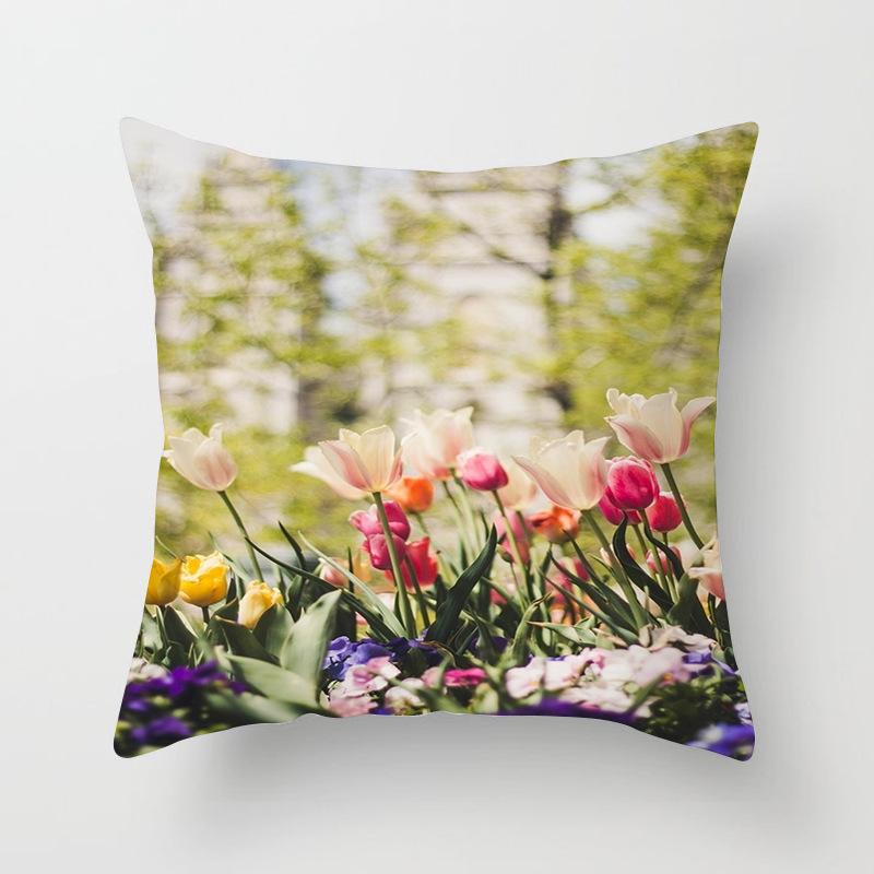 Floral Plant Patterns Throw Pillow Cover With Short Plush Print For Living Room Sofa Decoration Cushion Cover Pillow Covers