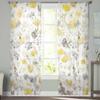 Yellow Flowering Plants Sheer Curtains Modern Gauze Curtain for Living Room Bedroom Voile Yarn Curtains