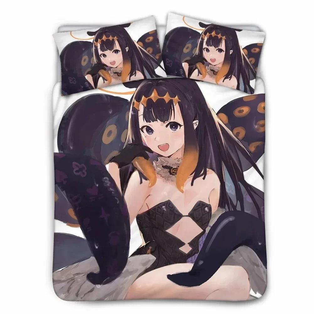 Anime Hololive EN Gawr Gura 3D Printed Bedding Set Duvet Covers Pillowcases Comforter Bedding Set Bedclothes Bed Linen