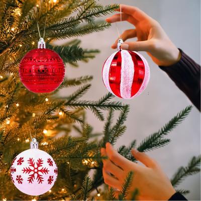 2025 Christmas Ball Hanging Ornament 40Pcs/set Shatterproof Holiday Baubles Pendant for New Year Party Home Decor