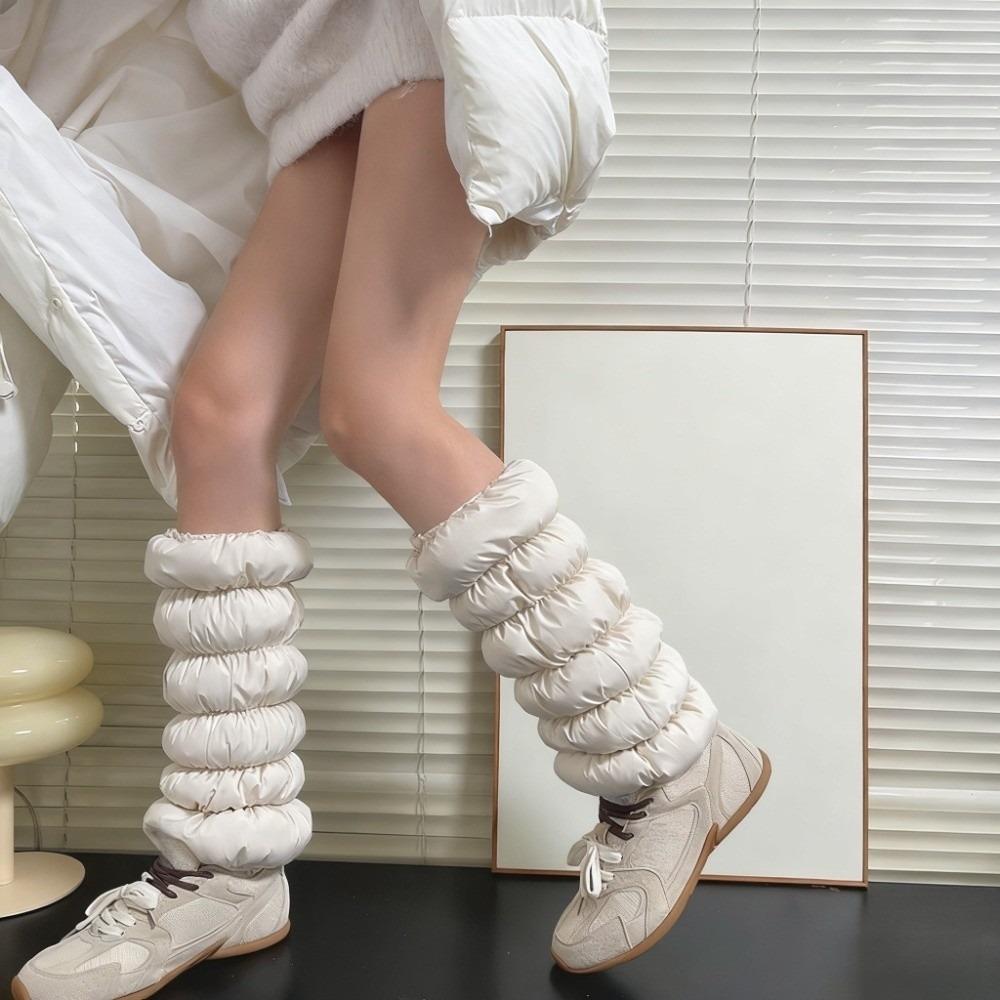 Fluffy Down Cotton Leg Warmers Thickened Boots Cover Fashion Loose Socks Foot Cover Women