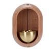 Shopkeepers Bell for Door Opening Brass Wood Decorative Doorbell Ornament with Double Sided Tape for Refrigerator Home Store Restaurant
