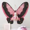 Watercolor Black Pink Butterfly Wings Wall Sticker Self-Adhesive Removable for Bedroom Living Room Background Wall Decoration