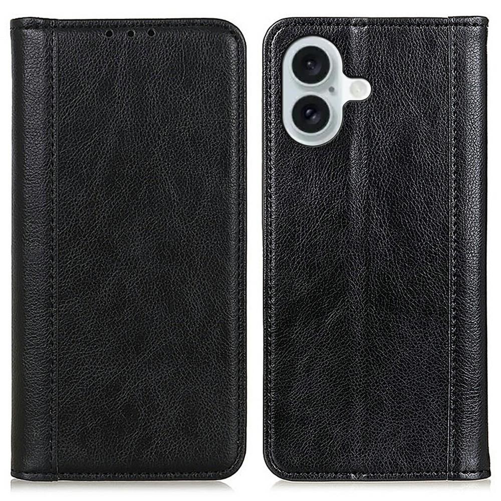 

For iPhone 17 Stand Case Split Leather Litchi Texture Wallet Phone Cover A