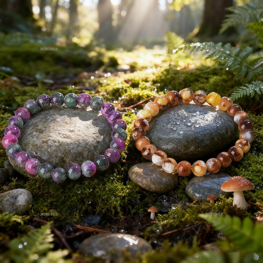 

2pcs Natural Stone Bracelet Set Energy Bracelet Outdoor Natural Wind Healing Jewelry Meditation Enthusiast Gift