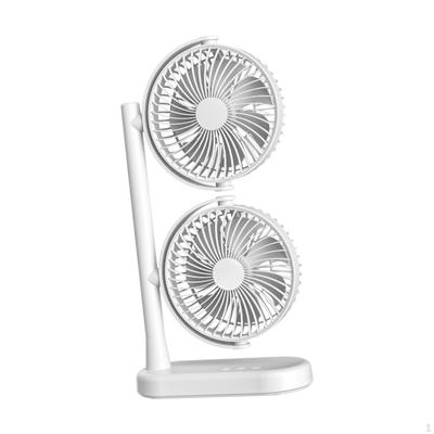 Desktop Fan Double Head Personal Silent 3 Speeds Settings Adjustable Table for Office
