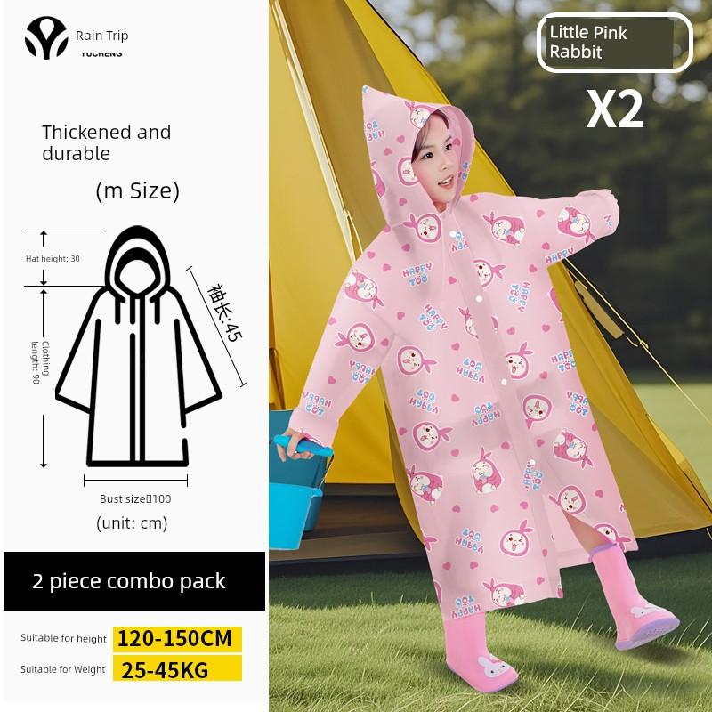 Portable Thickened Kids Raincoat for School Travel