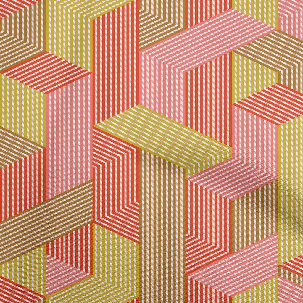 oneOone Baumwoll-Flex Candy Red Stoff Geometrische Quiltzubehör Druck Nähstoff Meterware 40 Zoll