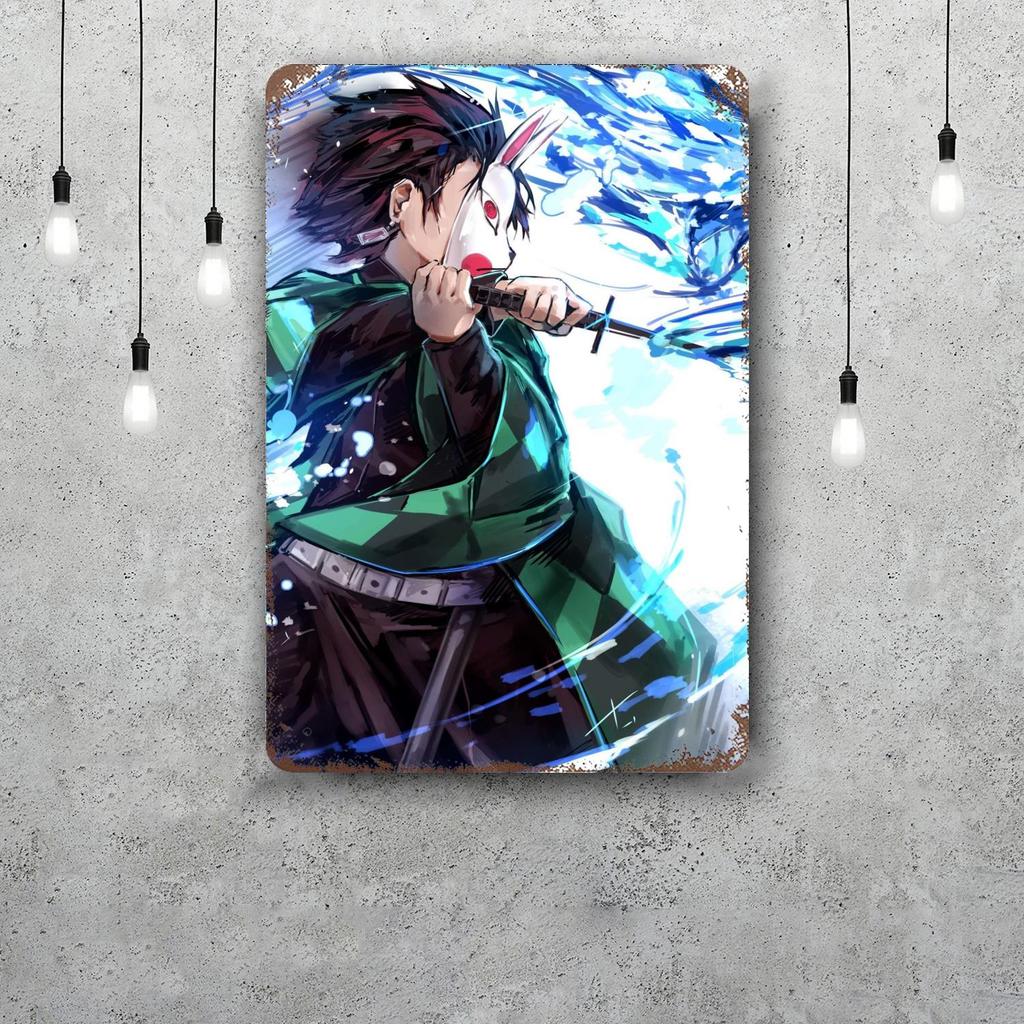 Kimetsuno Yaiba Classic Poster Rusty Metal Plaque Retro Decorative Plate Bar Man Cave Garage Club Metal Sign Wall Decoration