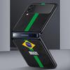 Phone Case for Samsung Galaxy Z Flip 3 4 5 6 7 Folding Black Shell For Samsung Z Flip4 Flip5 PC Hard Cover Large Brazil Flag