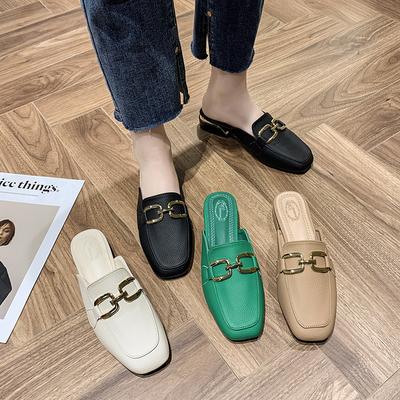 Spring  Ultra -Soft Fabric Ultra -Soft Midsole Fashion Fastenings Baotou Slippers Lazy Man For Women Shoes Thick Heel