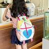 Chic Peach Heart Drawstring Backpack: Japanese-Korean Style, Large Capacity for Students & Travel