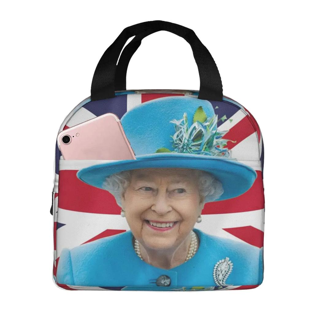 Królowa Elżbieta II Termiczna Torba na Lunch Izolowana Przenośna Chłodząca Torba na Lunch dla Kobiet Dzieci Do Szkoły Torby na Jedzenie