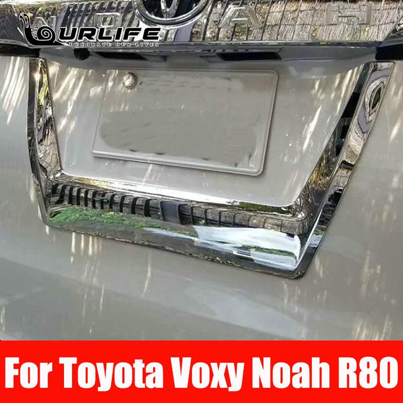 Capac capac portbagaj din spate cromat Trim licenta pentru Toyota Voxy Noah R80 2017 2018 Protectie portbagaj
