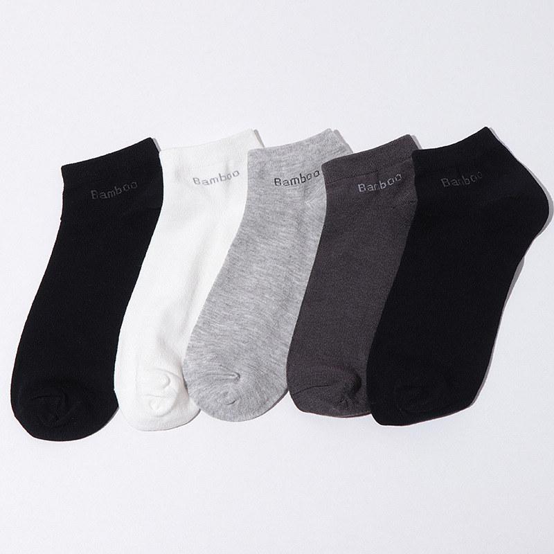 5 Pairs High Quality Men's Bamboo Fiber Socks Breathable Compression Short Socks Business Casual Ankle Sock for Man Male
