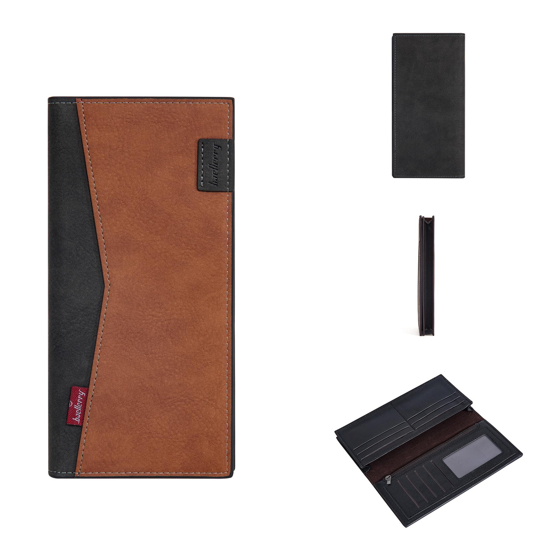

Baellerry Men’s Retro RFID Long Wallet – Multi-Card Slots & Zip Billfold