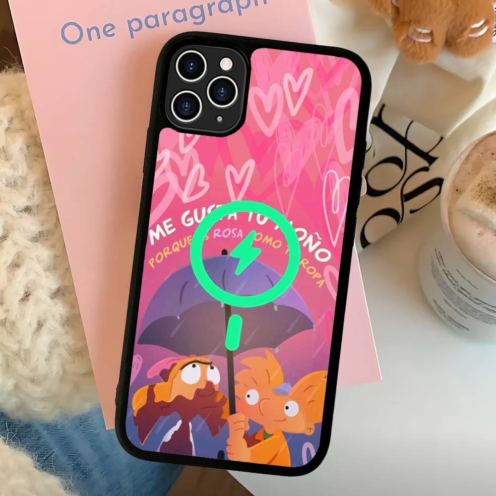 H-Hey A-Arnold Helga Bonito For Magnetic Case For IPhone 17 16 14 13 12 11 15 Pro Max Plus Wireless Charge Phone Cover iPhone 17 Pro