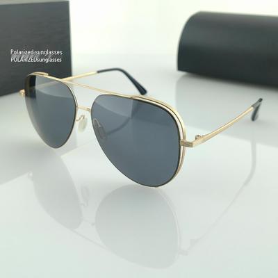 Men's Classic Double Bridge Polarized Metal Sunglasses for Driving, Riding, and Fishing
