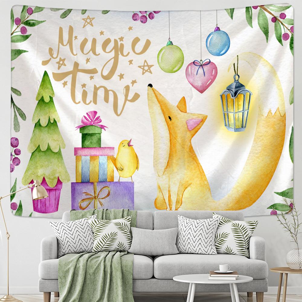 Cartoon Illustration Tapestry Wall Hanging Hippie Tapiz Psychedelic Witchcraft Art Tarot Card Kawaii Room Home Decor