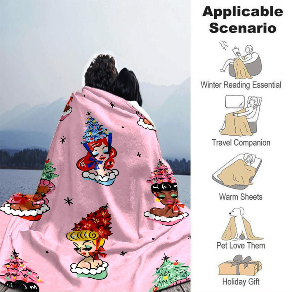 Christmas Tree Friends Blanket Soft Throw Blanket For Home Bedroom Bed Sofa Travel Office Solid Christmas Blanket