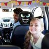 Funny Evil Eyes Design Car Headrest Covers Breathable Polyester Seat Headrest Protectors for Daily Commute & Road