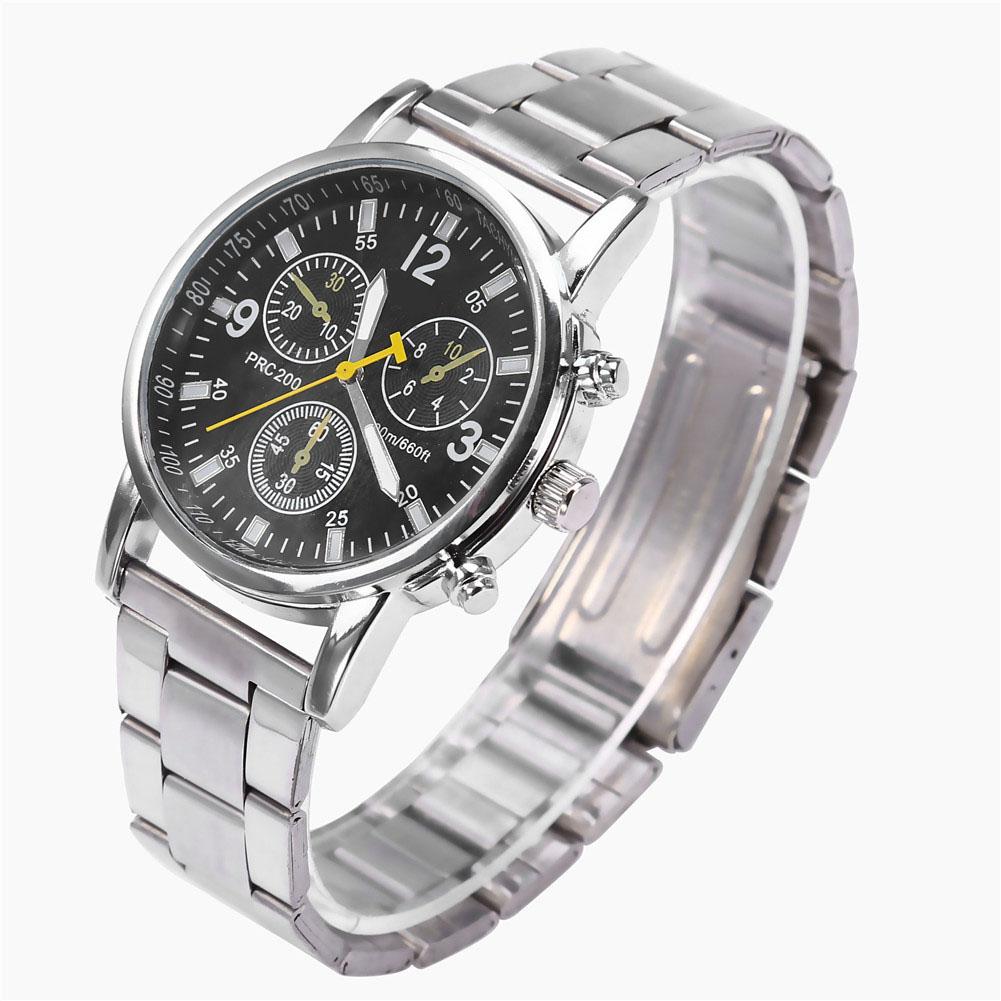 

3 цвета мужские аналоговые часы из нержавеющей стали наручные часы из сплава чёрный