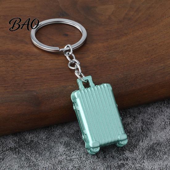 Mini Suitcase Keychain Keychain, Metal Luggage Bag Charm with Rolling Fashionable Key Chain for Keys Wheels, Travel Themed Backpack Accessories, Cute