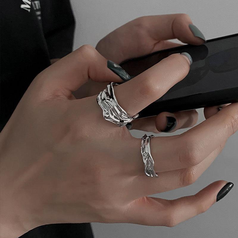 Geometric Adjustable Ring For Women With Elegant Texture Perfect For Trendy Accessories