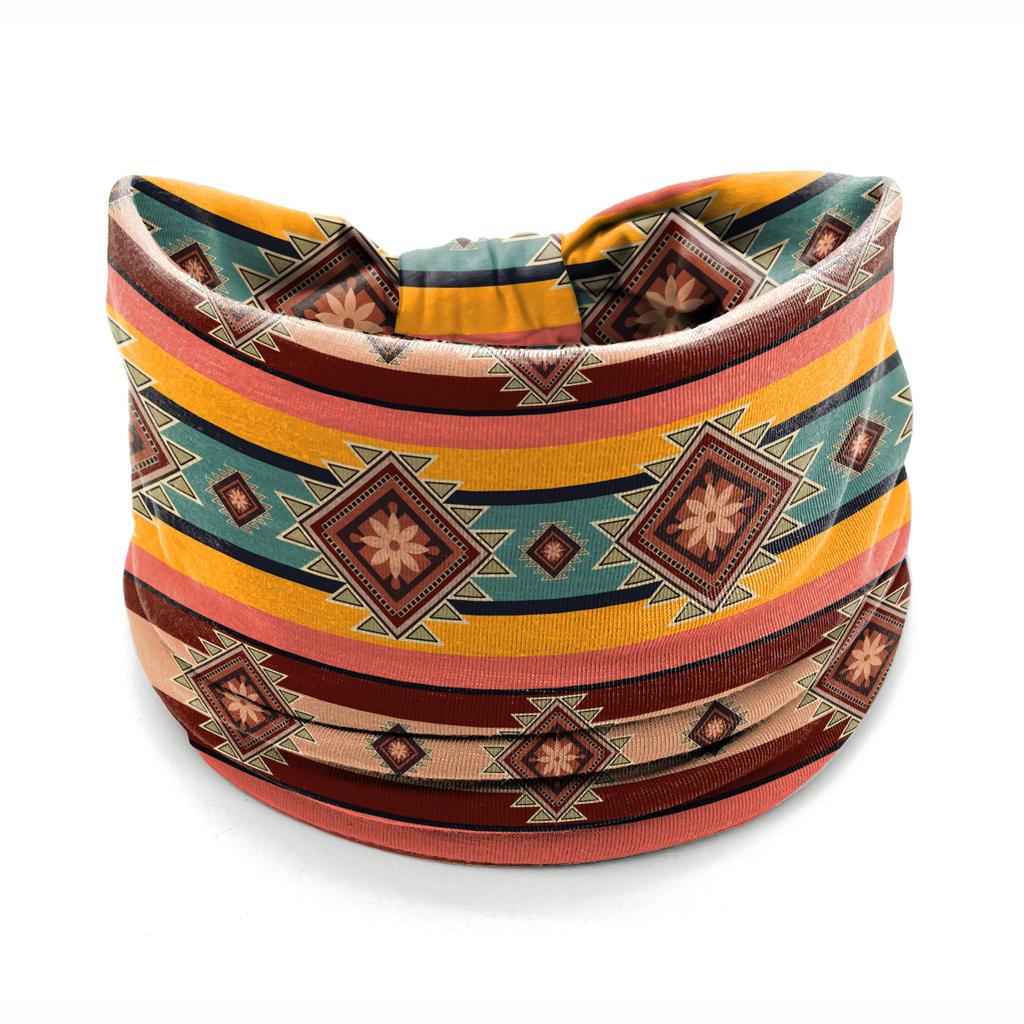 European American Women's Hair Band African Print Pattern Wide Edge Elastic Knot Sports Yoga Headband Women's Headwear Hair