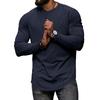 Autumn Winter Tops Fashion Men's T-shirt Long Sleeved Casual Round Neck Solid Color Top Base T-shirt