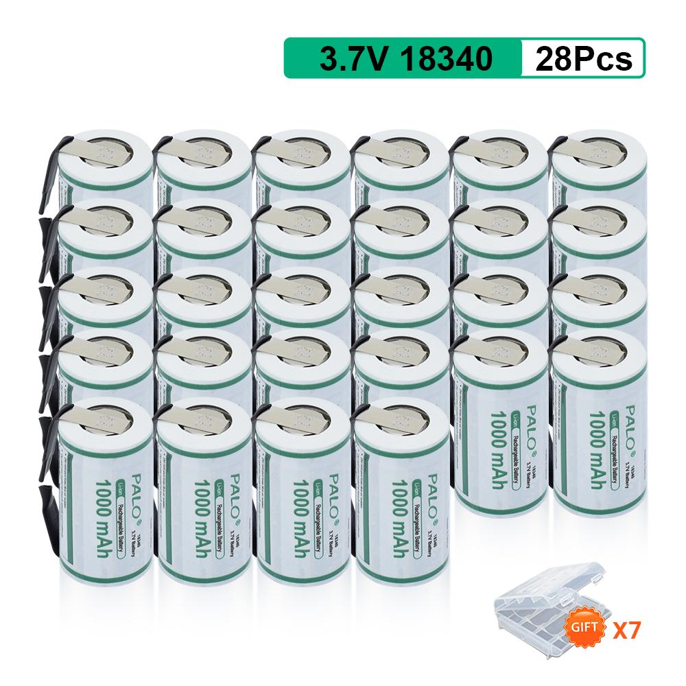PALO 18350 Lithium Battery 3.7V Rechargeable Li-ion 18350 Cells With Nickel Sheet for Electric Flashlight Toothbrush