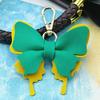 Cute PU Leather Bow Keychain with Smooth Metal Clasp Lightweight Bag Hanging Ornament for Friends Souvenir