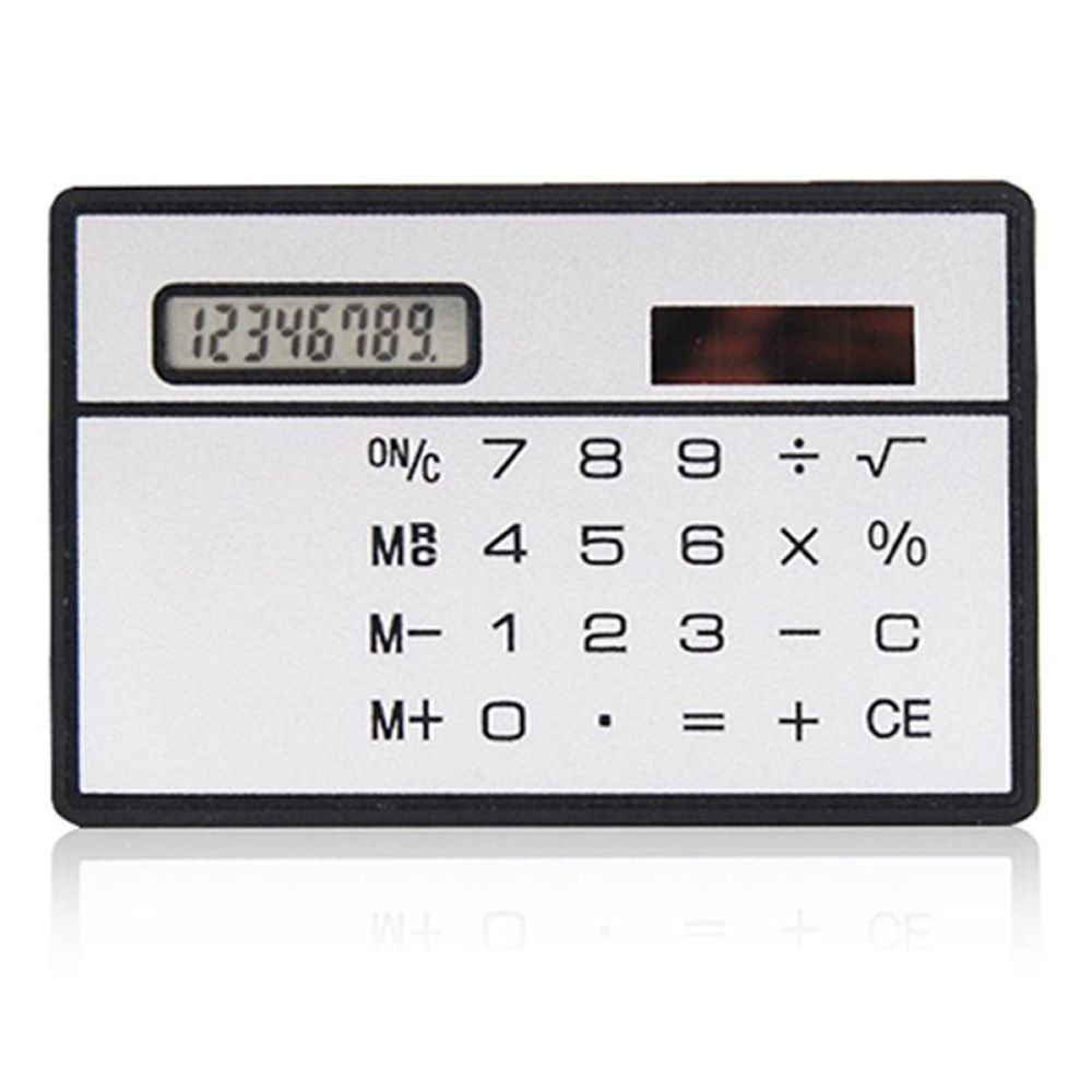 

Electronics Pocket Calculator Solar Powered Calculator Credit Card Calculator Mini Calculator серебряный