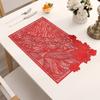 1Pc Rectangle PVC Hollow Non-slip Placemat Dinner Table Heat Insulation Pad Tea Coaster Wedding Party Decoration