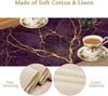 Modern Abstract Purple Marble Linen Table Runner Home Table Decor Reusable Kitchen Dining Table Runner Holiday Party Decor