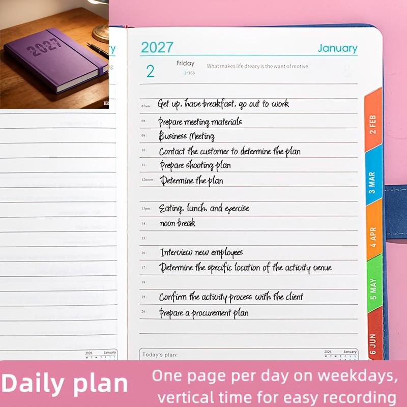2027 New Calendar Log Self Discipline Check in Time Management One Page Per Day 365 Day Plan Office