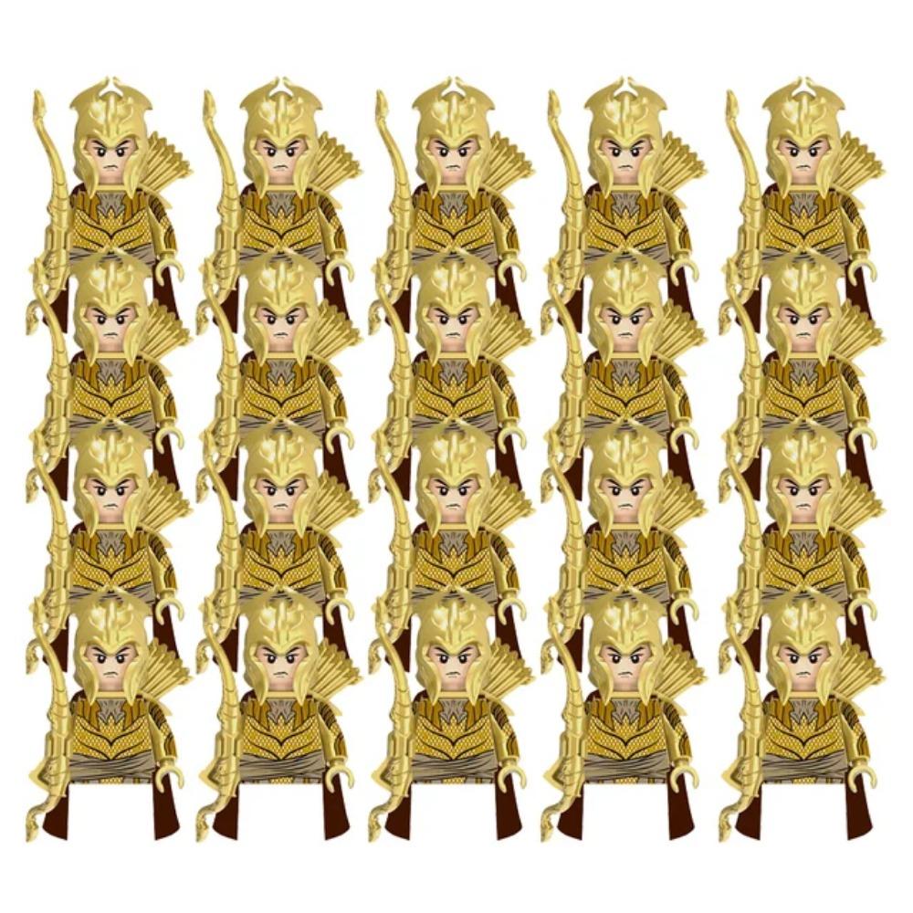 

12СМ 20шт Средневековый Военный Лорд Эльфийской Гвардии Армия Орки Гномы Воины Властелин Колец Дети Мини Сборные Фигурки из Строительных Блоков