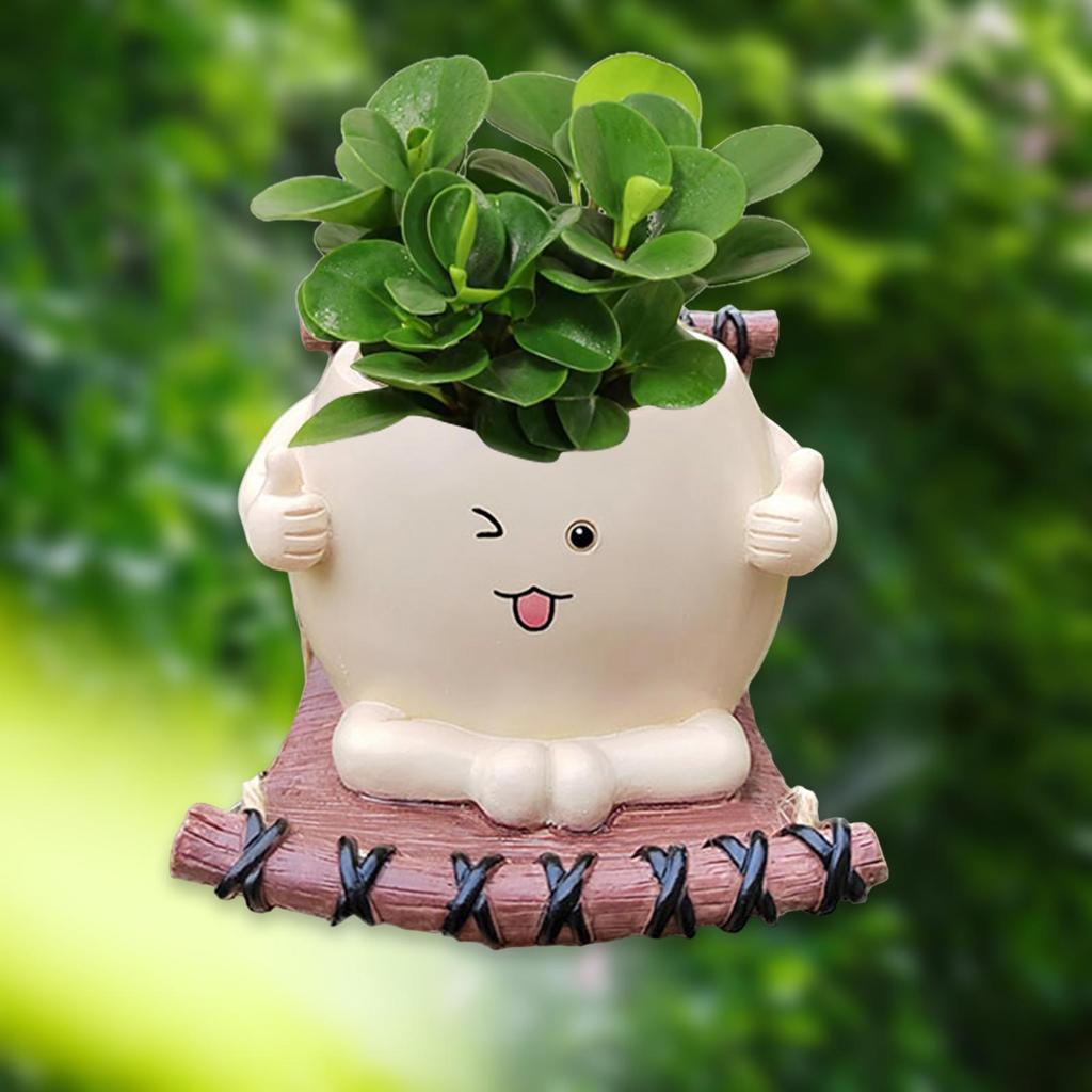 Hangende Pot Succulent Bloempot Bloempot Lachend Gezicht Schommelstoel Bloempot voor Buiten Balkon Vensterbank Tuin Kantoor