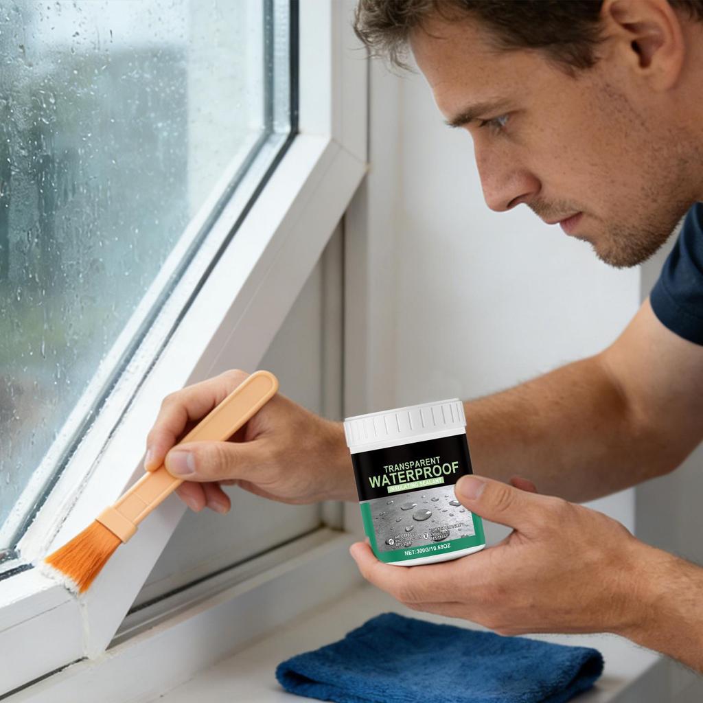 Transparent waterproof Sealant 300g Invisible Clear Waterproof Sealant kit for Roof Wood Metal Floor Wall Basement Shower Deck
