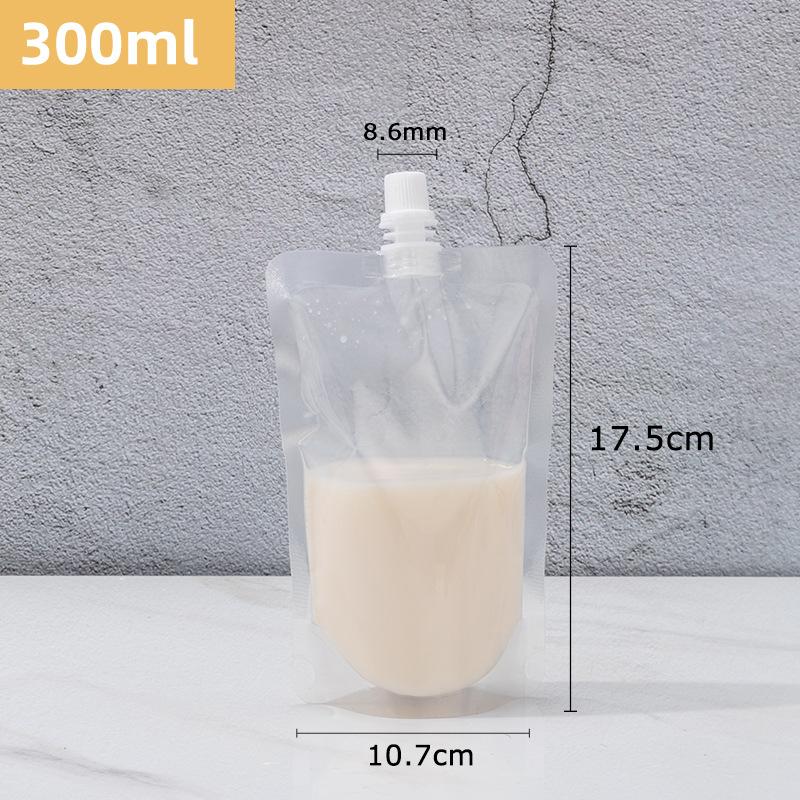 100pcs Independence Beverage Bags Transparent Self-reliance Suction Nozzle Bag Disposable Thickening Milk Tea Fruit Juice Packaging Sealing Bags