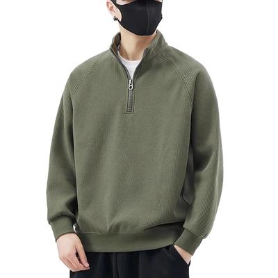 Maytopia Men's Half-Zip Sweatshirt, Long Sleeve Pullover, Solid Color, Loose Fit, Plus Sizes Available, Stylish, Casual, Fall/Winter, Cold Weather Pro