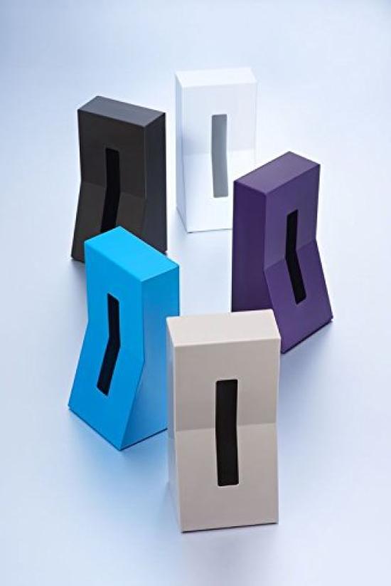 Marks International DUENDE Tissue Case ABS White Vertical Stand Type Tissue Box with Inner Simple Plastic Lightweight Water Resistant Space Saving