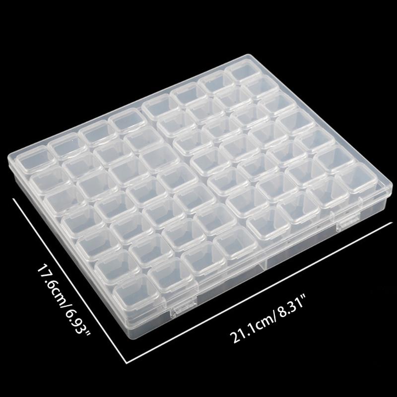 Practical 56 Grids Jewelry Organizer Box Independent for Rhinestone Crystal Bead Organizer Container Small Parts Storage