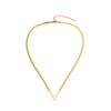 Elegant Titanium Steel V-Shaped Necklace with Letter and White Shell Pendant for Women