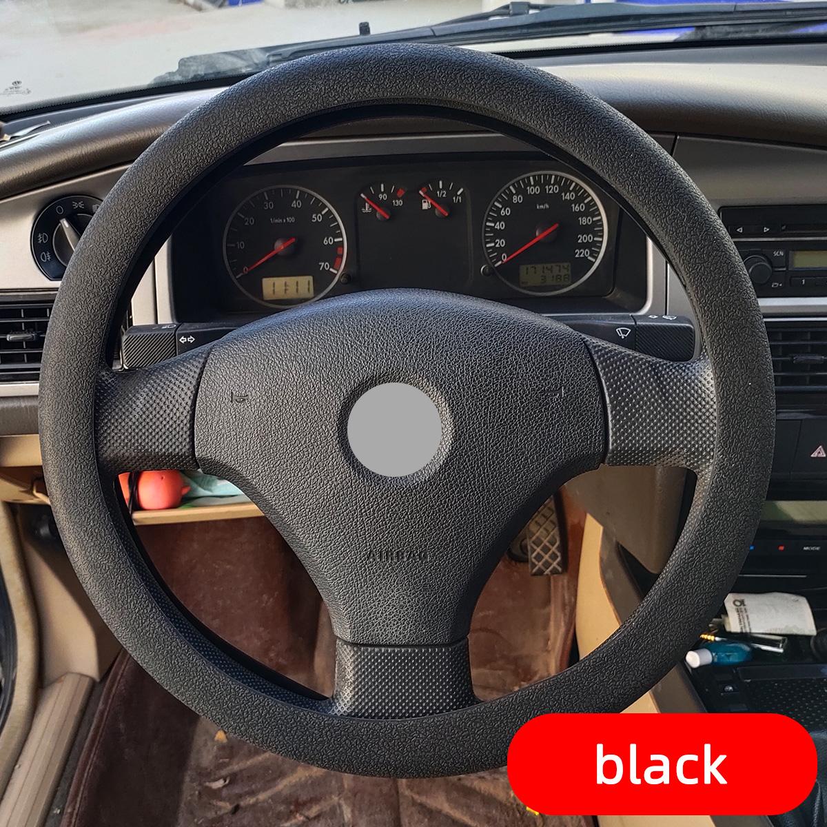 

Автомобильная силиконовая оплетка на руль универсальная модная влагостойкая противоскользящая всесезонная эластичная защитная накладка многоцветная чёрный