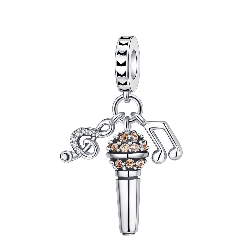 New Sterling Silver Rose Girl Boy Pink Sparkle Spacer Clip bead For Original  Bracelet Charm Jewelry For Women