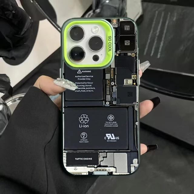Creative Circuit Board Pattern Electroplate Sier IMD Case For iPhone 15 14 Max 11 12 13 Pro 7 8 Plus X XR Shockproof Cover